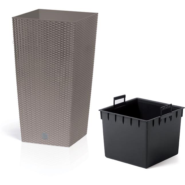 Prosperplast RATO SQUARE DRTS400 virágcserép, mokka (12248)