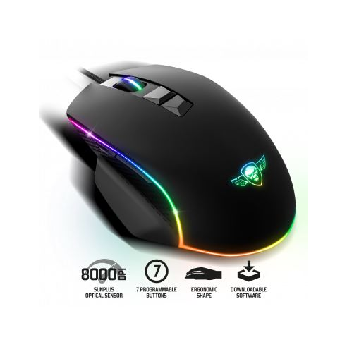 Spirit Of Gamer PRO-M1 Gaming egér 8000 DPI fekete