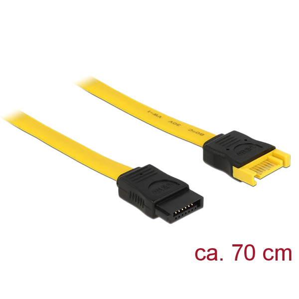 Delock SATA 6 Gb/s Verlängerungskabel 70 cm gelb