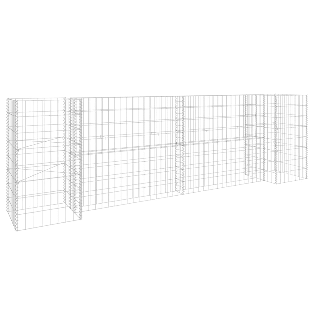 H alakú acéldrót virágtartó gabion 260 x 40 x 80 cm (145660)