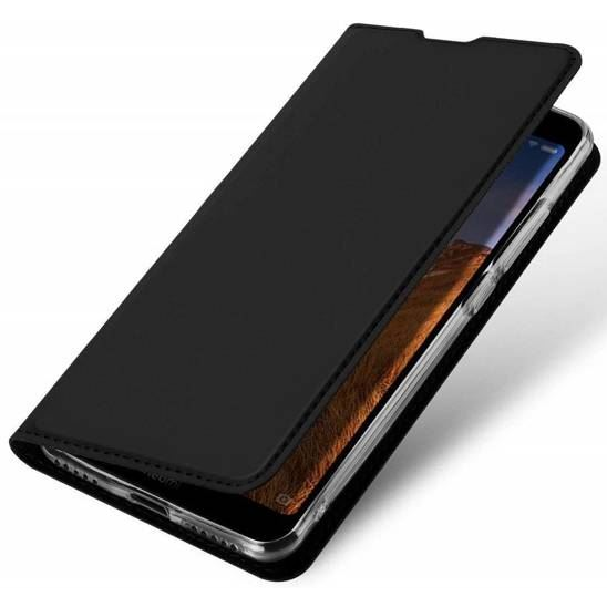 Калъф за телефон DUX DUCIS SKIN PRO стоящ, кожен ефект (FLIP, страничен отвор, държач за кредитна карта, функция държач за маса), черен [Xiaomi Redmi 9A (Redmi 9 AT)]