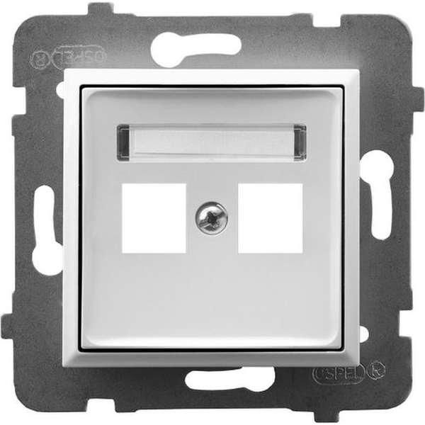  Ospel ARIA Obudowa gniazda podwójnego typu Keystone prosta biały GPK-2U/p/00