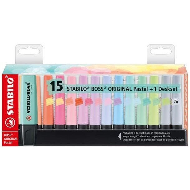 STABILO BOSS ORIGINAL Pastel, asztali tartó, 15 db (4006381567411)
