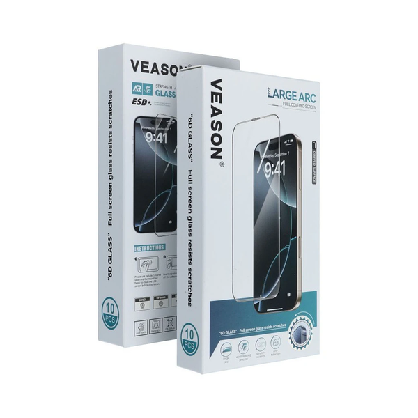 6D Pro Veason Glass 10 darabos üvegfólia készlet Samsung Galaxy A35 / A55 / S25 FE készülékekhez, fekete