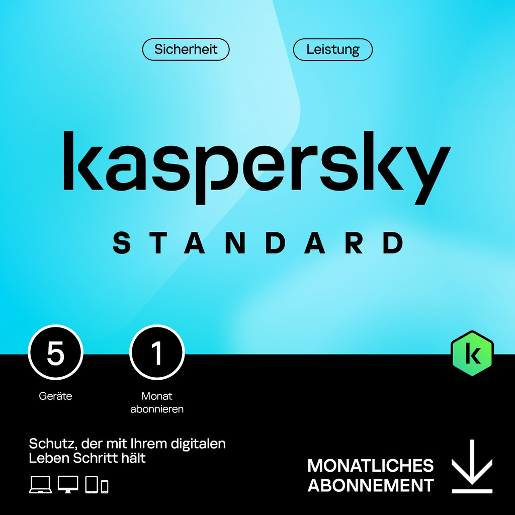 Kaspersky Standard - 5 Eszköz, 1 Hónap KL1041GGEMI elektronikus licensz