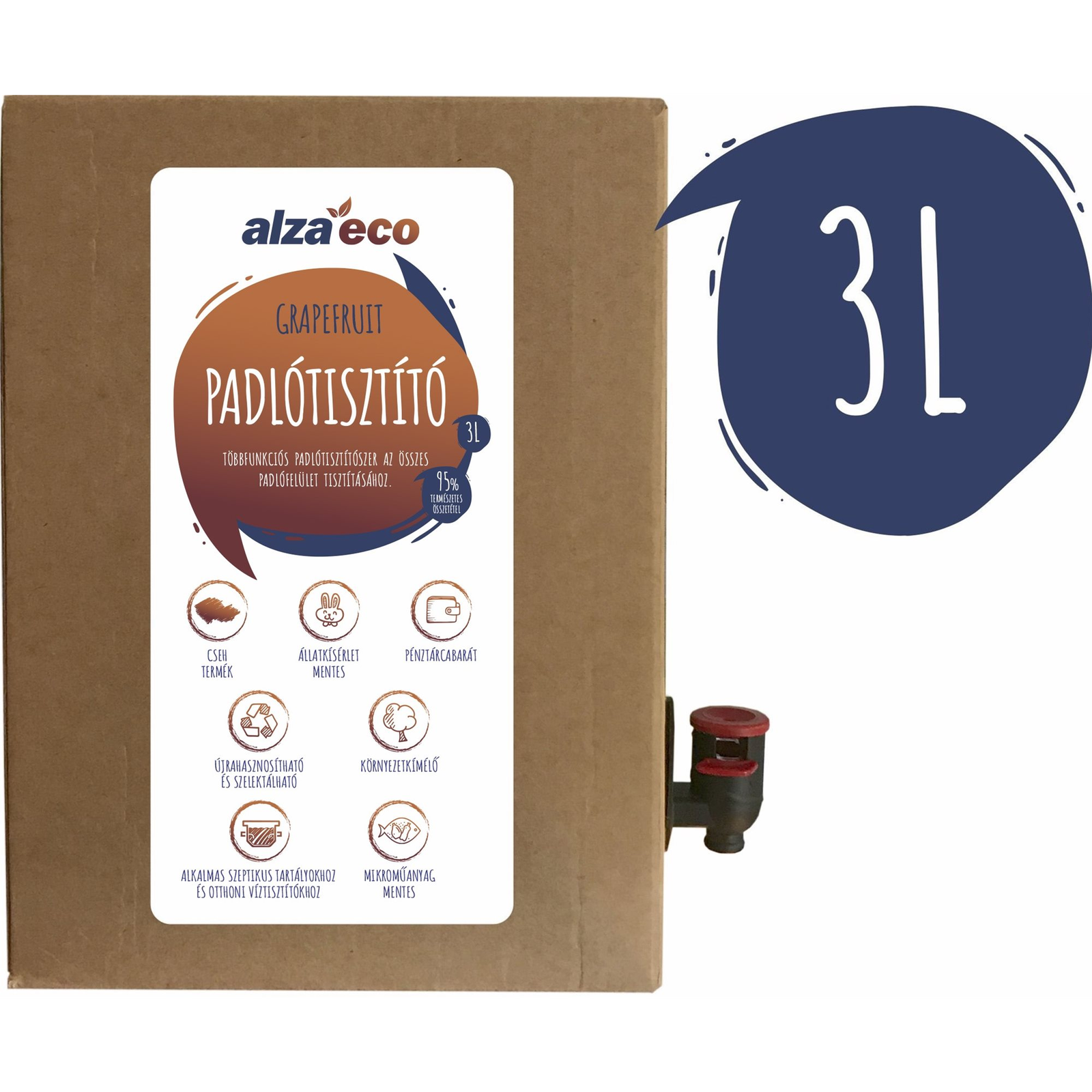 AlzaEco Grapefruit padlótisztító 3 l (8594018045372)