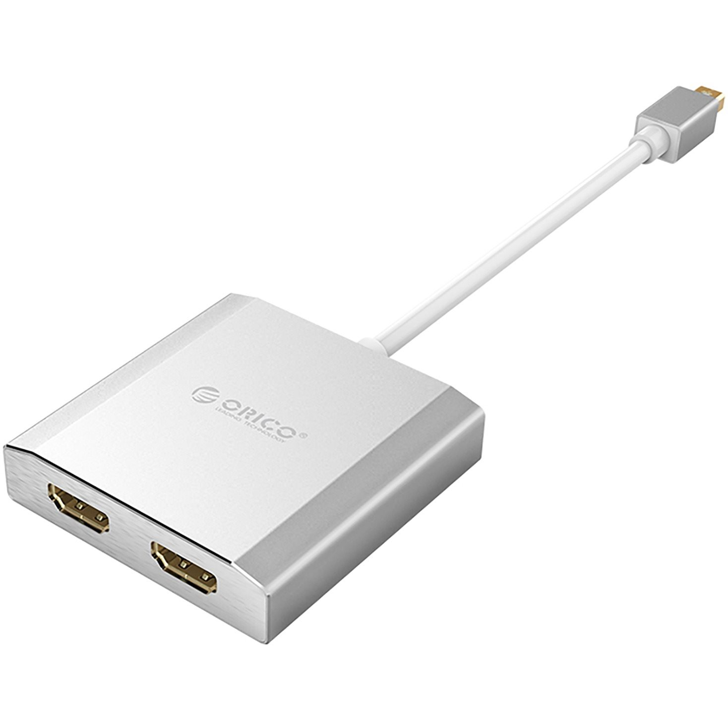ORICO Mini DP 1.2 (M) to Dual HDMI (F) Adapter Silver (ORICO XD-MDF2H4-SV-BP)