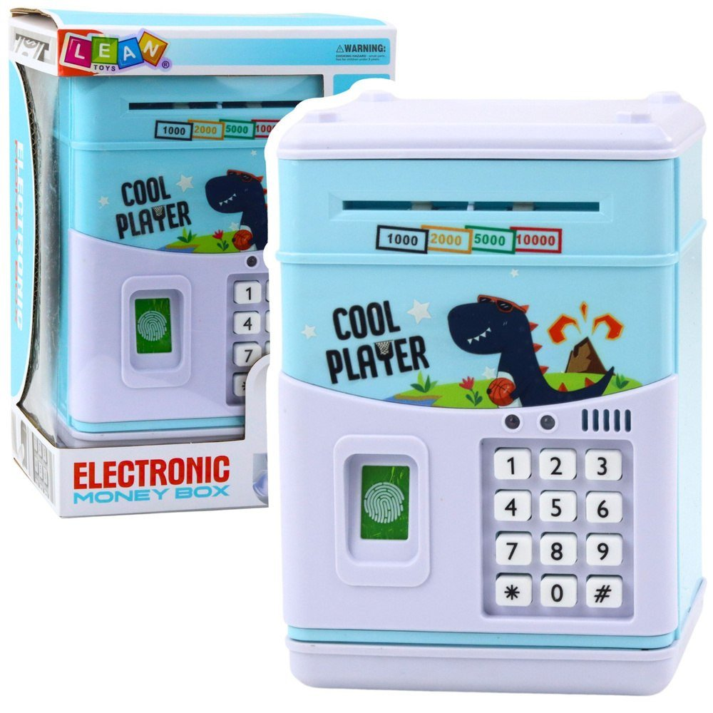 Elektronikus Széf ATM Malacpersely PIN-kód Gyerekeknek Kék Dinoszaurusz 23470 (23470)