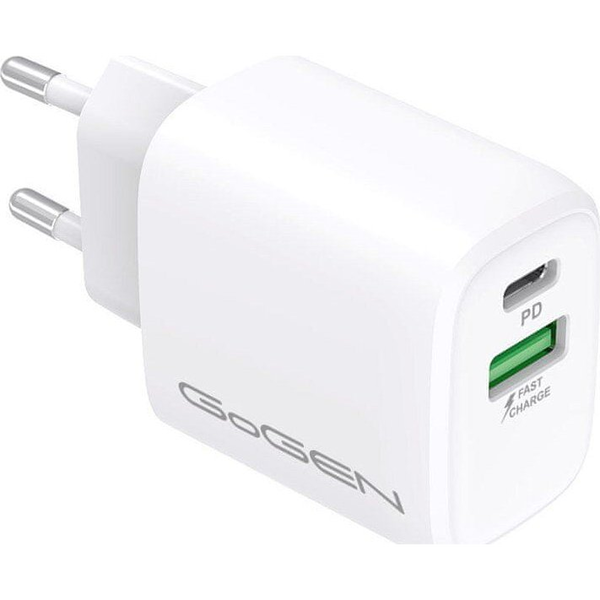Hálózati töltő GoGEN ACHPDQ 220, 1 × USB-C (20W), 1 × USB-A (18W)