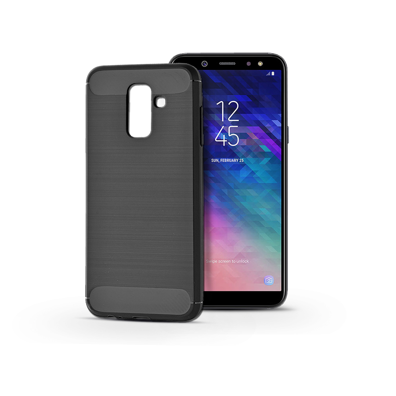 Haffner PT-4526 Carbon Samsung A605 Galaxy A6 Plus (2018) Szilikon Hátlap - Fekete (PT-4526)