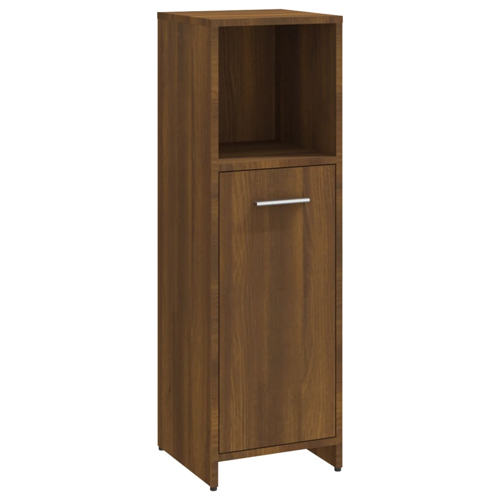 barna tölgy színű szerelt fa fürdőszobaszekrény 30x30x95 cm (825839)