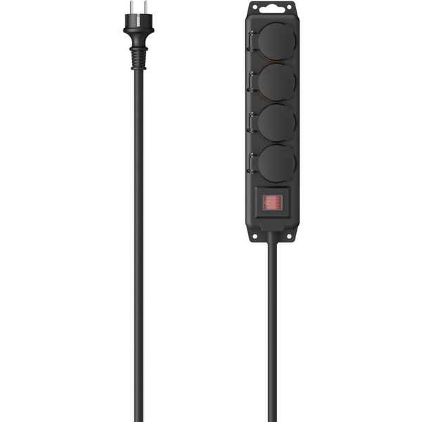 Hama 00223064 prolunghe e multiple 4 m 4 presa(e) AC Esterno Nero