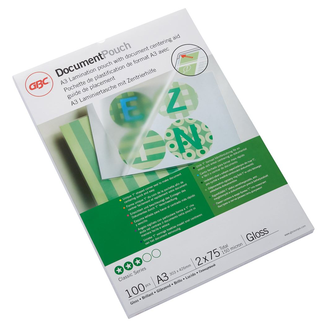 GBC Meleglamináló fólia, 75 mikron, A3, fényes 100db (3200745) (g3200745)