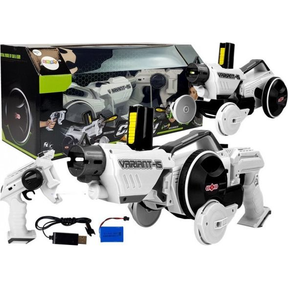 Gun Launcher Car 2 Az 1-Ben Távirányítós Hablemezek Fehér 2.4 G