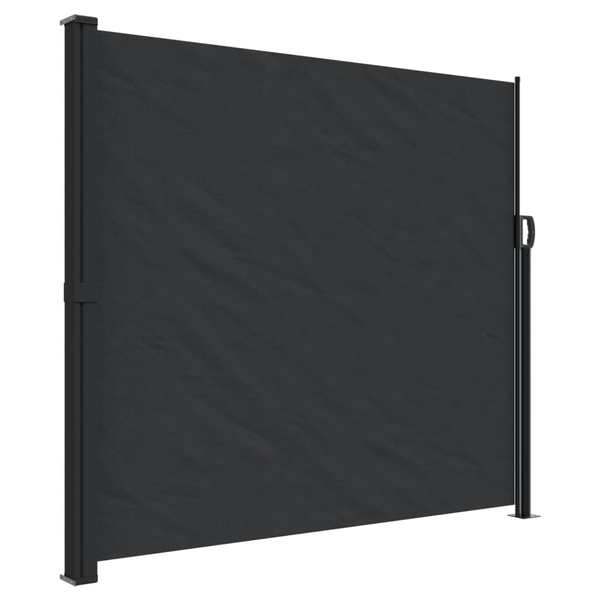 fekete behúzható oldalsó napellenző 180 x 500 cm