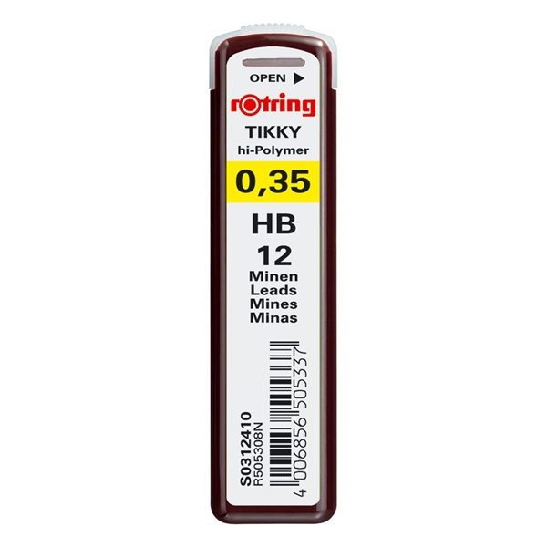 Rotring 0,35mm HB 12db-os nyomósirón betét (NRR0312410)
