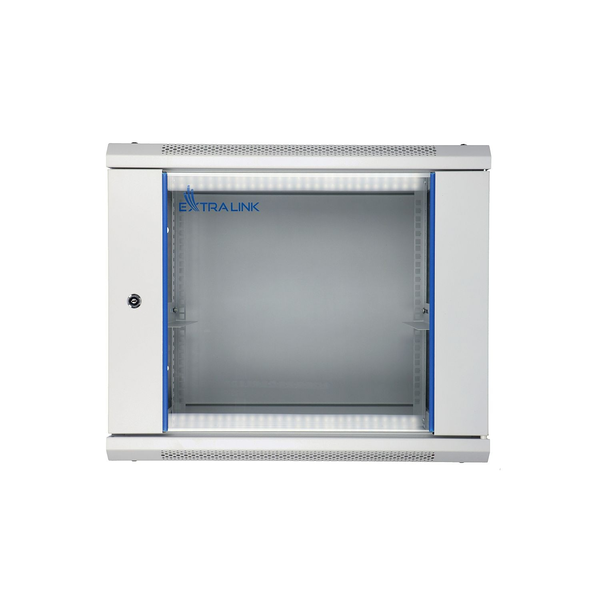 Сървърен шкаф Extralink, 9U 600X450, Монтаж стена, Сив