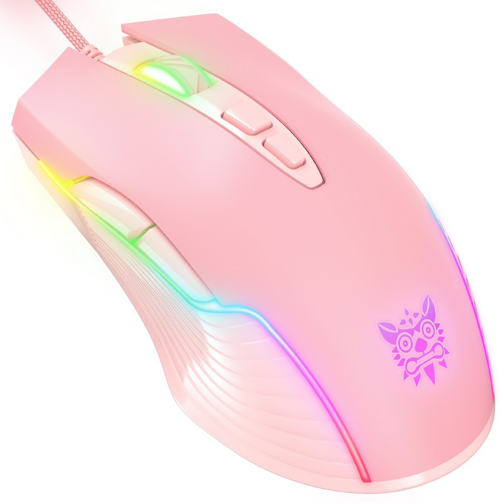 Onikuma CW905 RGB Vezetékes Gaming Egér Rózsaszín 6400 DPI (SUNS0284-PI)
