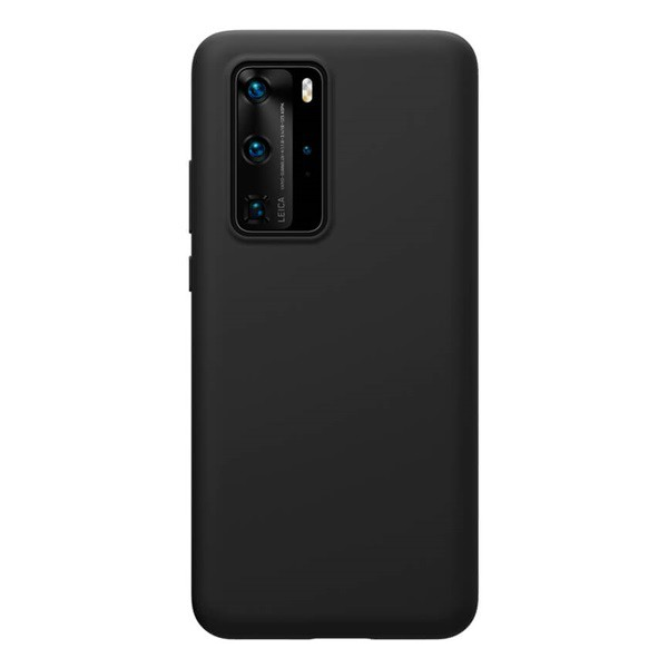 NILLKIN FLEX PURE szilikon telefonvédő (ultravékony, környezetbarát, mikrofiber plüss belső, matt) FEKETE [Huawei P40 Pro 5G]