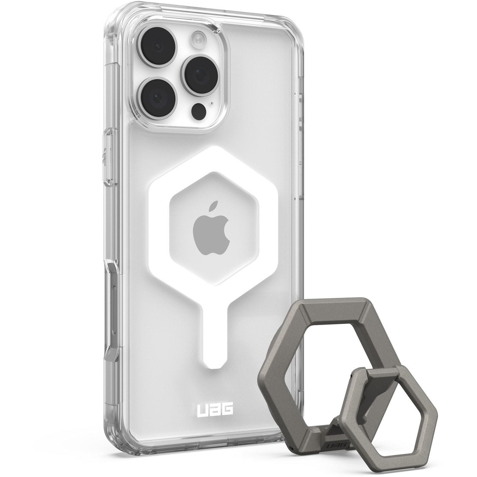UAG Plyo Magsafe Ice White/Titanium Stand iPhone 16 Pro Max tok (1144811BV01)