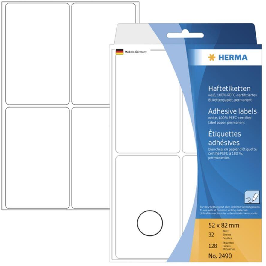 Herma 52 x 82 mm Címke fehér (128 címke / csomag) (2490)