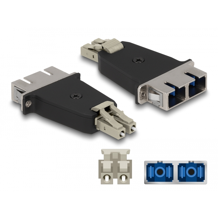 Delock Optikai szál hibrid párosító LC Duplex apa - SC Duplex anya bézs (87948) (87948)