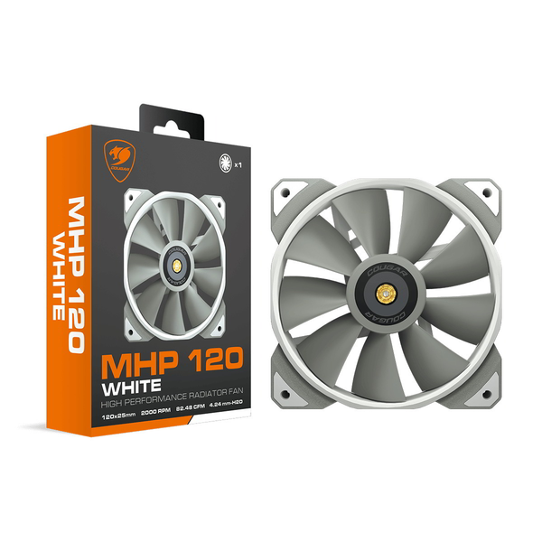 COUGAR Gaming 3MMHP12W1.0001 Компютърна охладителна система Кутия на компютър Въздушен охладител 12 см Бяла 1 броя