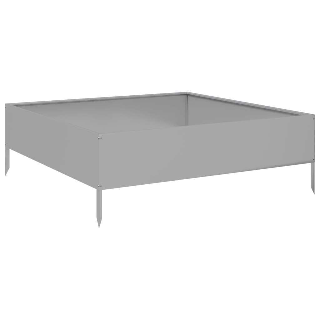 horganyzott acél kerti magaságyás 100 x 100 x 33,5 cm (851029)