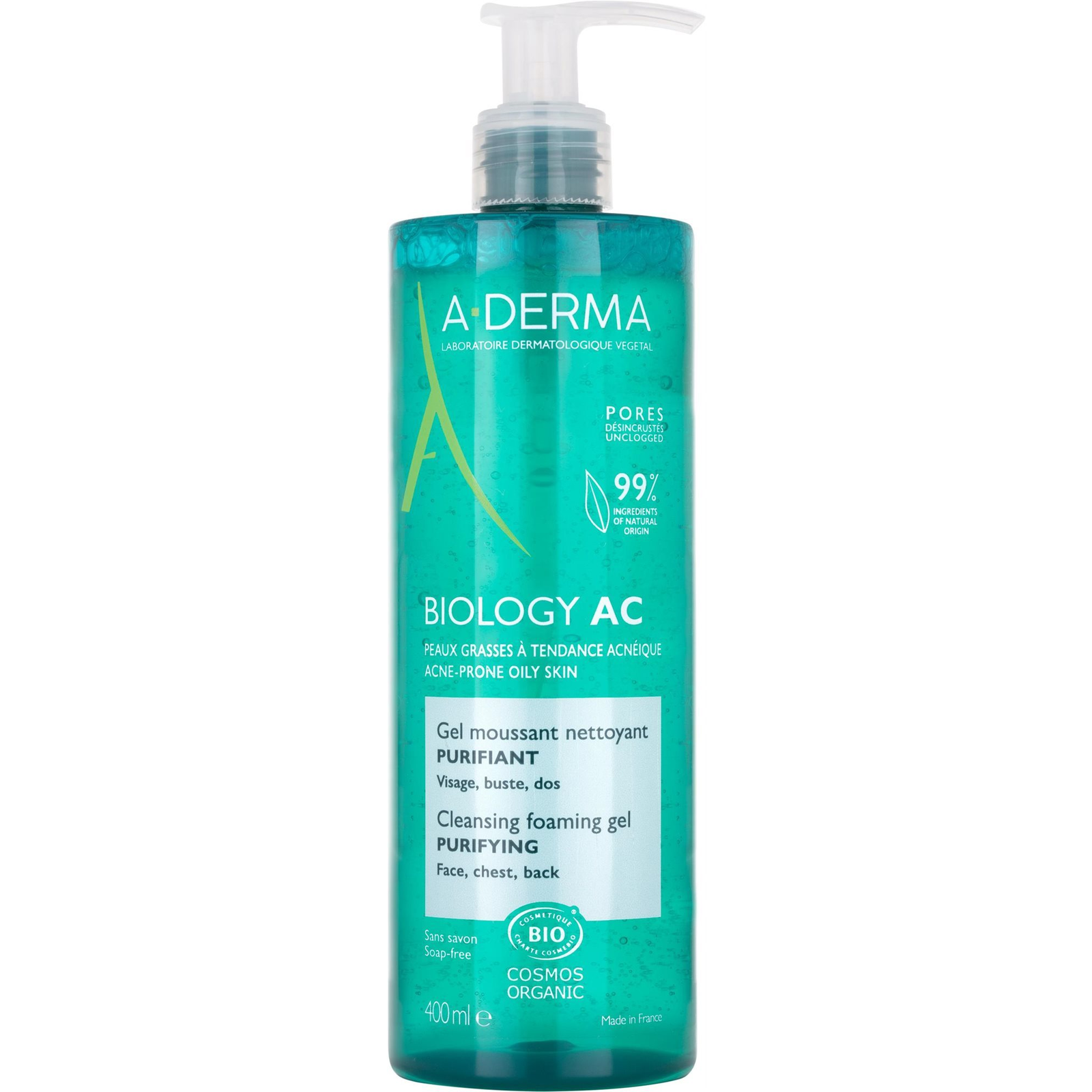 A-DERMA BIOLOGY AC Habzó tisztító gél, 400 ml (3282770153002)