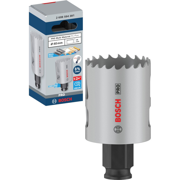 Bosch PRO Multi Material PC Plus körkivágó, 40 mm, fa, nemesfém, műanyag, gipszkarton