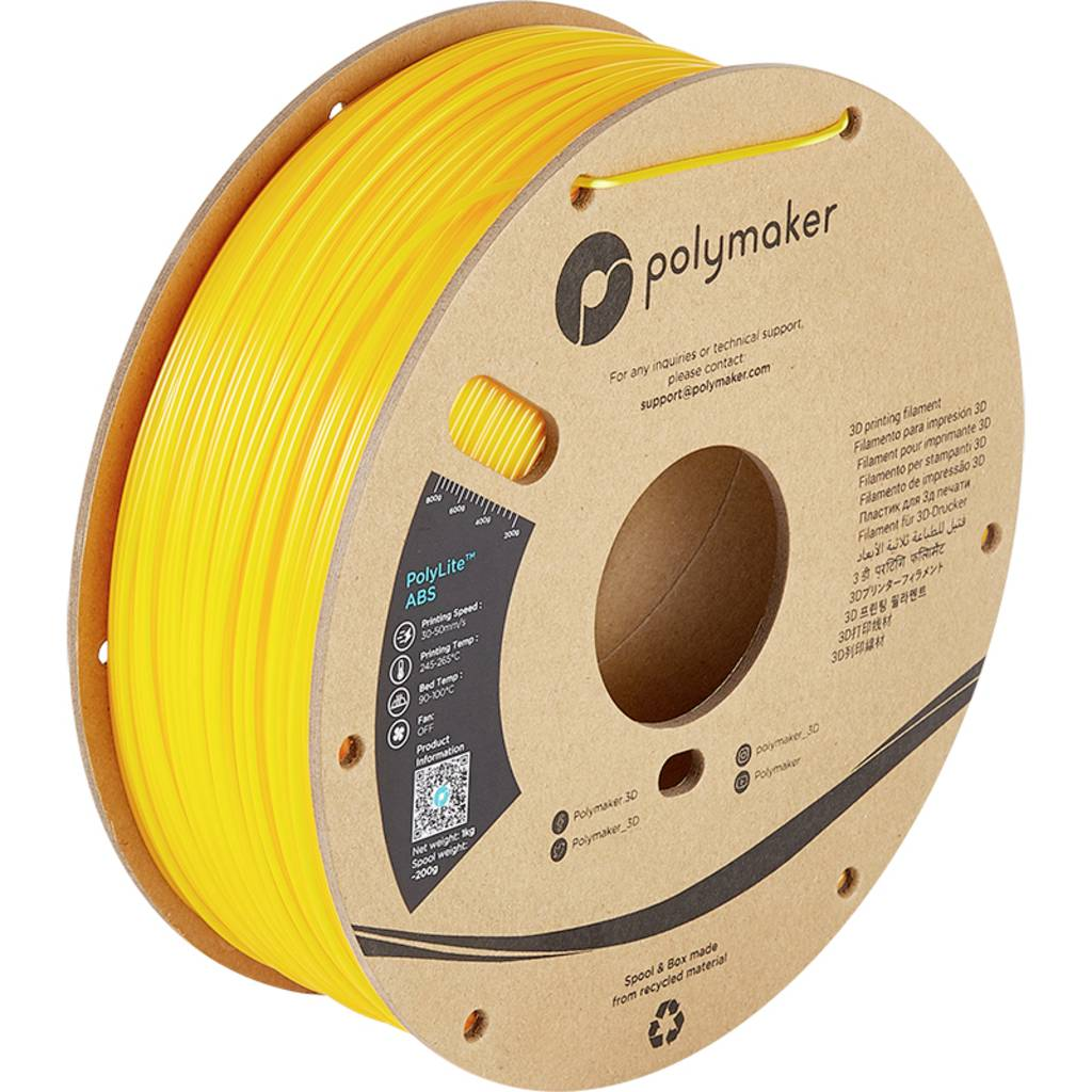 Polymaker PE01016 PolyLite 3D nyomtatószál ABS műanyag közel szagtalan 2.85 mm 1000 g Sárga 1 db (PE01016;0) (PE01016;0)