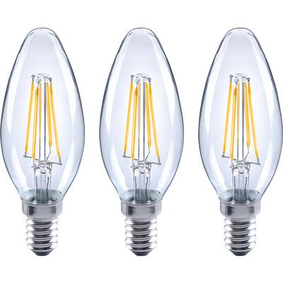 Sygonix SY-4945174 LED EEK E (A - G) E14 Gyertya forma 4 W = 40 W Melegfehér (Ø x Ma) 35 mm x 100 mm 3 db (SY-4945174)