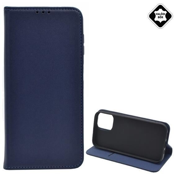 Gigapack Apple iPhone 15 valódi bőr fliptok sötétkék (GP-143570) (GP-143570)