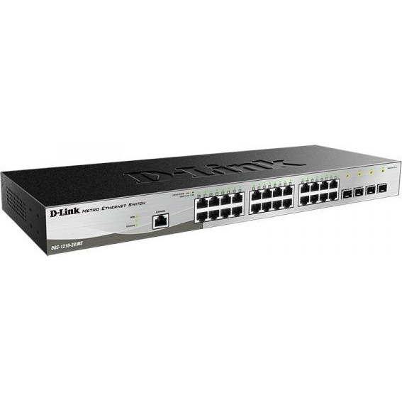 D-Link DGS-1210-28/ME/E netværksswitch Administreret L2+ Gigabit Ethernet (10/100/1000) 1U Sort, Grå
