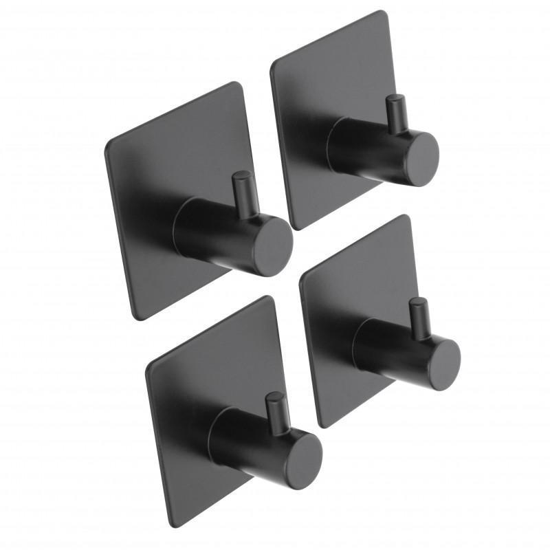 DuraHome 50653 öntapadós kampó 3M, CUTERVO, fekete, 4 darab (033602891)