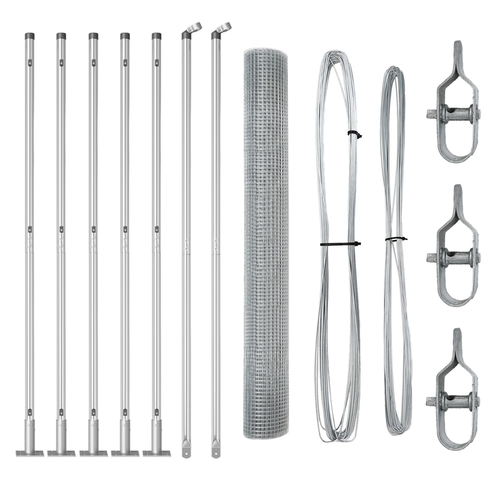 Hegesztett Drót Kerítés 7 Peremezett Oszloppal 0.8x10 m Horganyzott Acél (3352277)