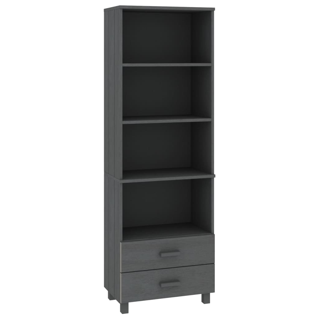 HAMAR sötétszürke tömör fenyőfa tálalószekrény 60 x 35 x 180 cm (340490)