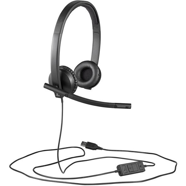 Logitech H570e Headset Ledningsført Kontor/Callcenter USB Type-A Sort
