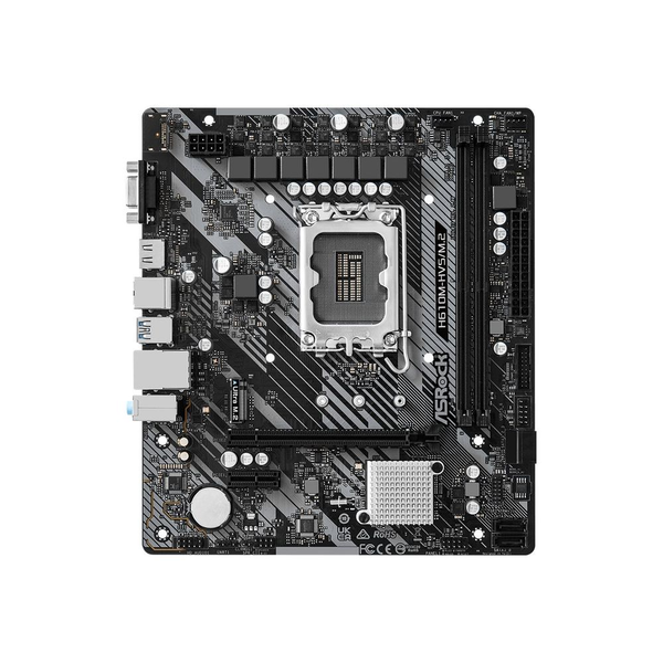 Дънна платка, ASROCK, H610M-HVS/M.2 R2.0, 2x DDR4, s1700, USB 3.2 Gen1, mATX, Черен