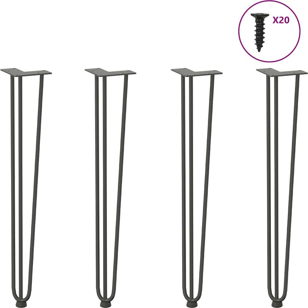 hajcsavaros asztallábak 4 db antracit 72 cm tömör acélból (4012446)