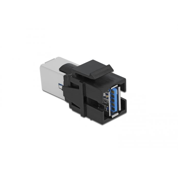 Delock Keystone modul USB 3.0 A anya > USB 3.0 B anya fekete (86395) (delock86395)
