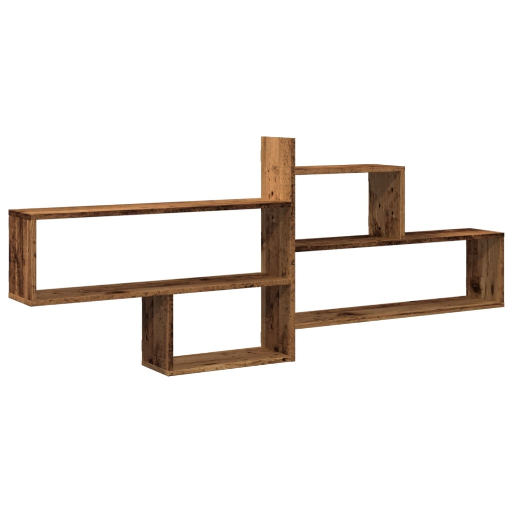 antik fa színű szerelt fa fali polc 167,5 x 18 x 68 cm (853324)