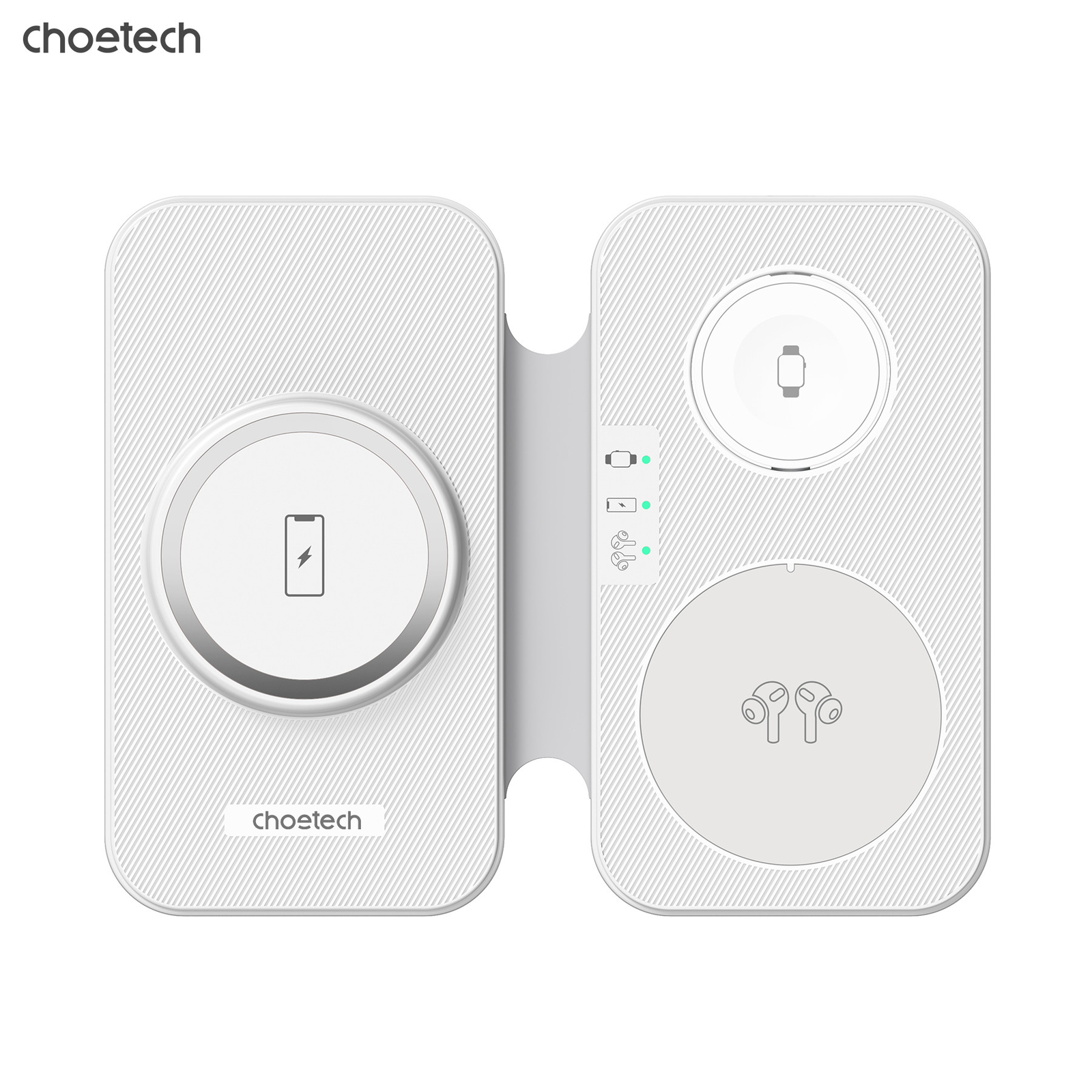 Choetech T616-F 3in1 Vezeték nélküli töltő - Fehér (22W) (T616-F)
