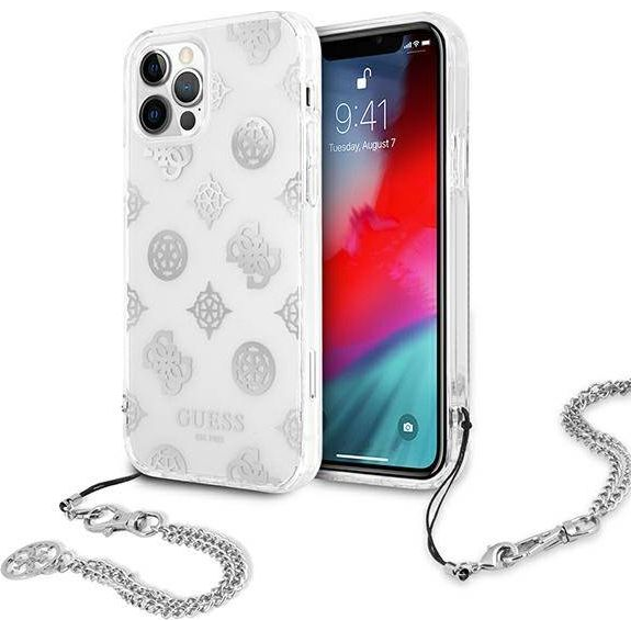 Guess PC Chain Peony Apple iPhone 12 Pro Max hátlap tok, ezüst (GUHCP12LKSPESI)