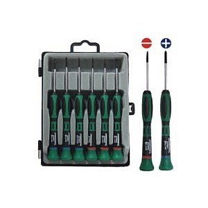 Precíziós lapos-keresztes csavarhúzók Jonnesway D3750P06S 6 db-os készlet (D3750P06S)