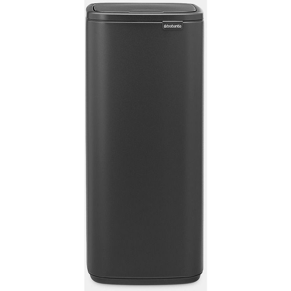 Brabantia Bo Touch Bin nyomófedeles hulladékgyűjtő, karcsú, négyzetes forma, műanyag tartály, 30L - O méret, acél, platinaszürke - 238260