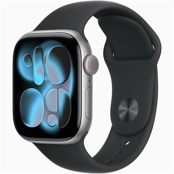 Apple Watch Series 11 GPS 42mm asztroszürke alumínium tok fekete sportszíj S/M