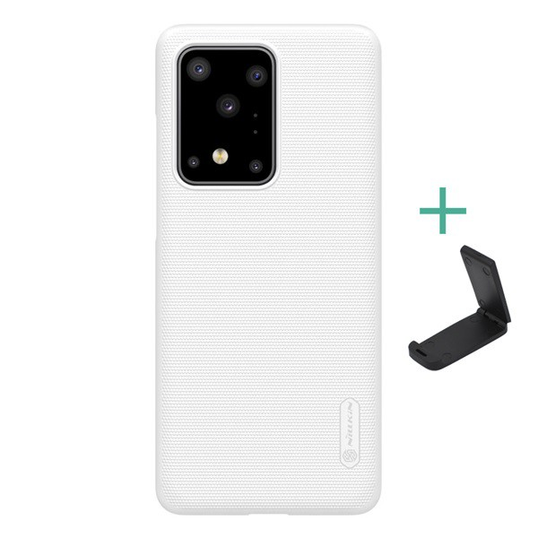 NILLKIN SUPER FROSTED műanyag telefonvédő (gumírozott, érdes felület + asztali tartó) FEHÉR [Samsung Galaxy S20 Ultra 5G (SM-G988B)] (5996457939930)