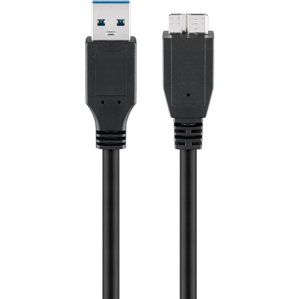 Propojovací kabel USB 3.0 Superspeed, černý 1.8m