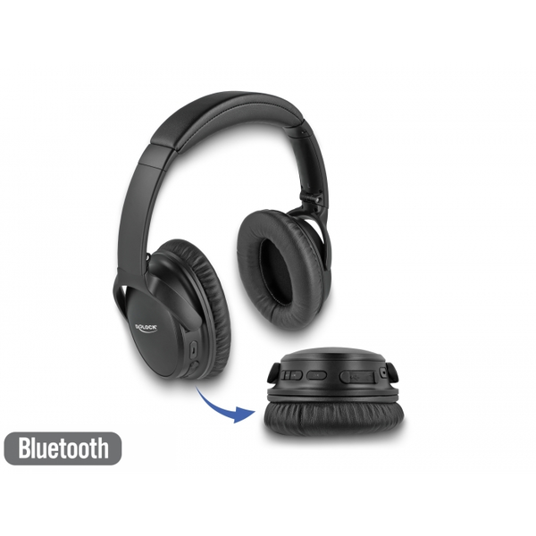 Słuchawki Delock Delock Bluetooth 5.0 Kopfhorer Over-Ear faltbar mit integriertem Mikrofon und intensivem Bass, bis zu 20 Stunden Laufzeit